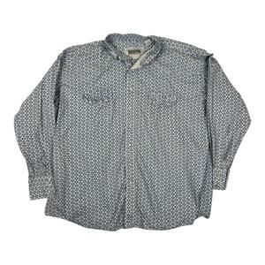 Resistol Ranch Shirt Mens 2XL Blue Geometric Western Snap Front Long Sleeve